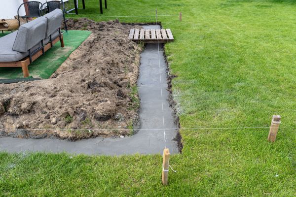 Cement Footer Installation in Garner